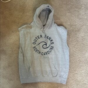 Gray Sleeveless Hoodie Outer Banks North Carolina Sunsations
